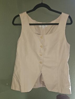Alex Mill Neutral Beige Button-Front Vest